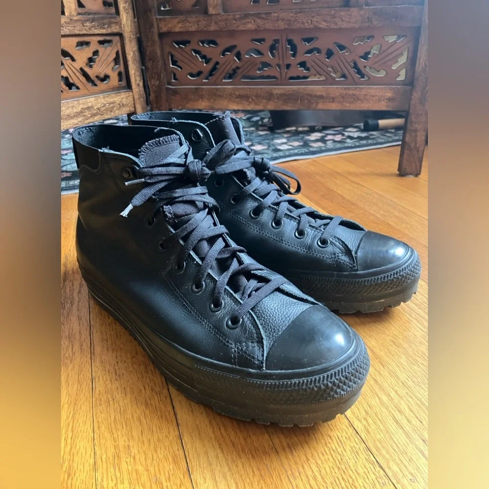 Converse Chuck 70 black leather high tops - Picture 1 of 13